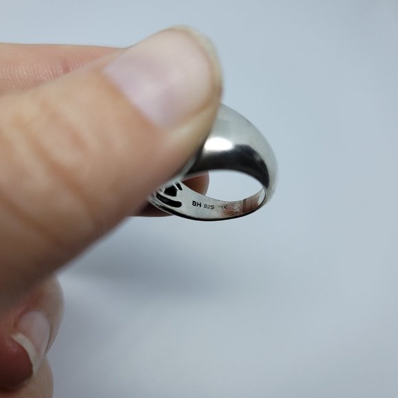 Sterling & 18K Pebbled Ring - Picture 5 of 7